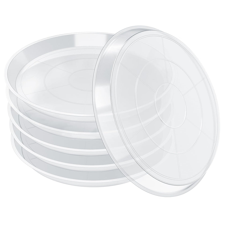 Fuijol clear plant saucer 12-inch top view catches excess water to keep surfaces clean.