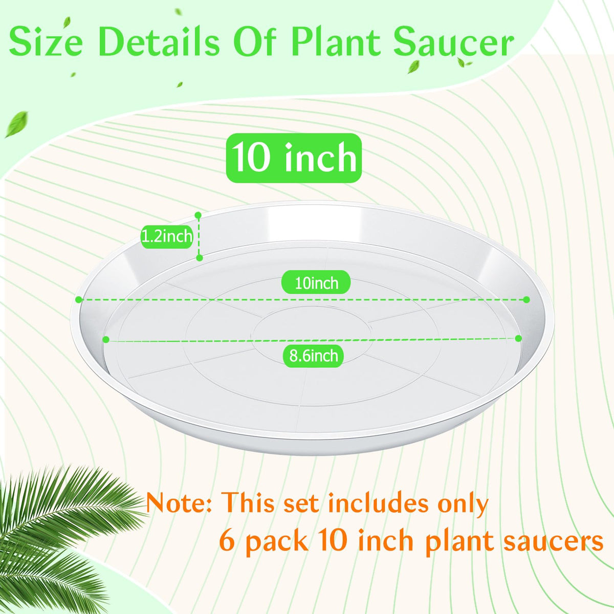 FUIJOL clear plant saucer top-down view highlights water collection, reducing mess under pots