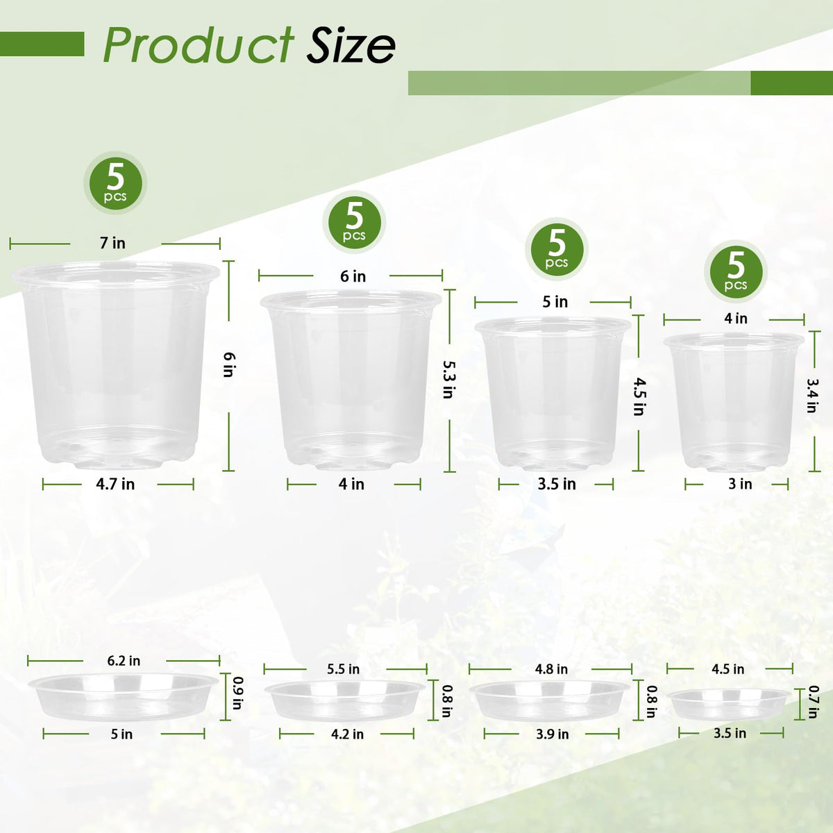 Fuijol clear 5-inch pot for compact seedling care