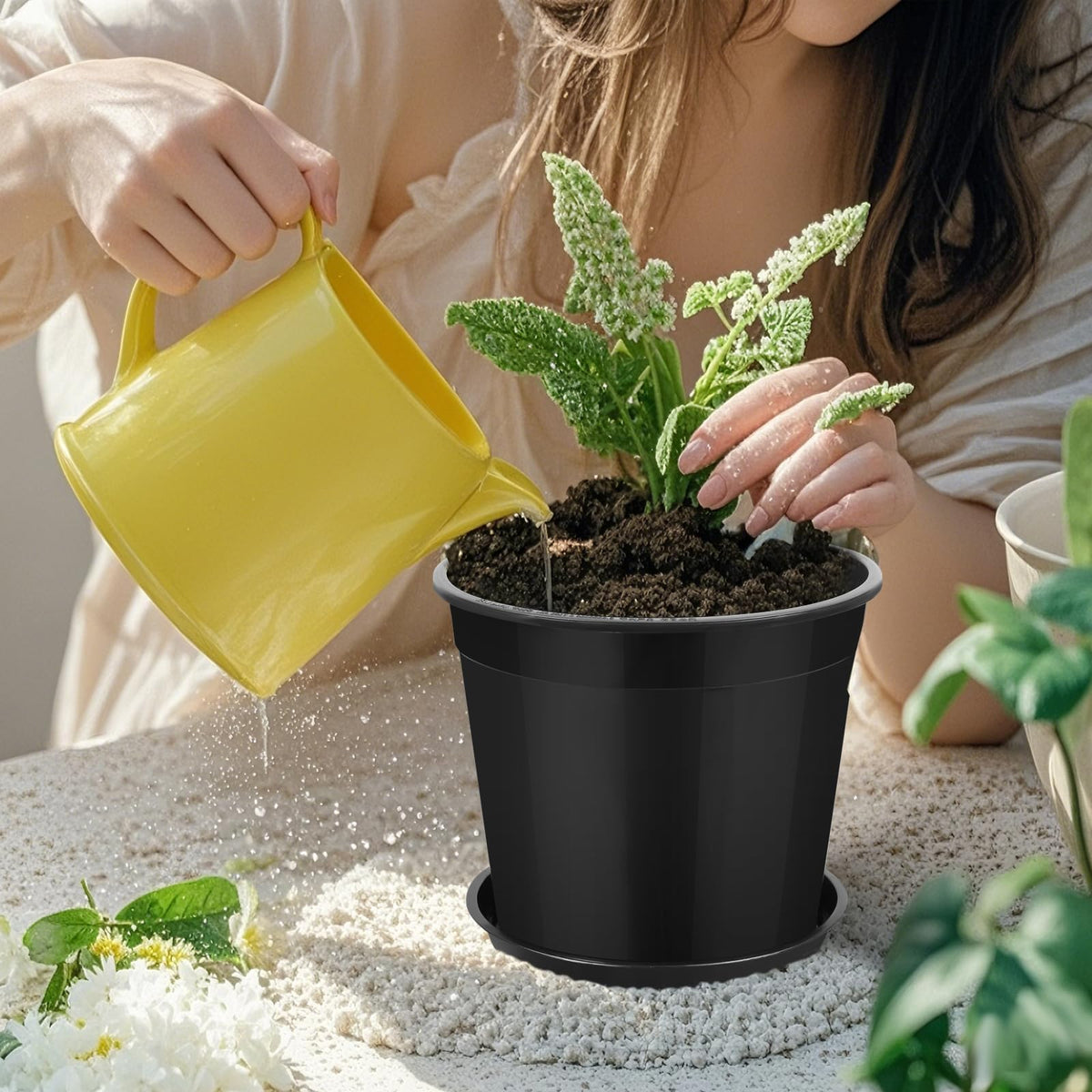 FUIJOL wide top diameter 9.4 inches fits many plants