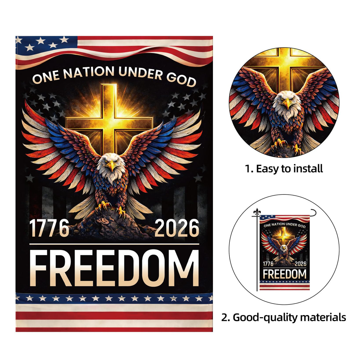 Fukaisu durable polyester flag material resists fading outdoors.