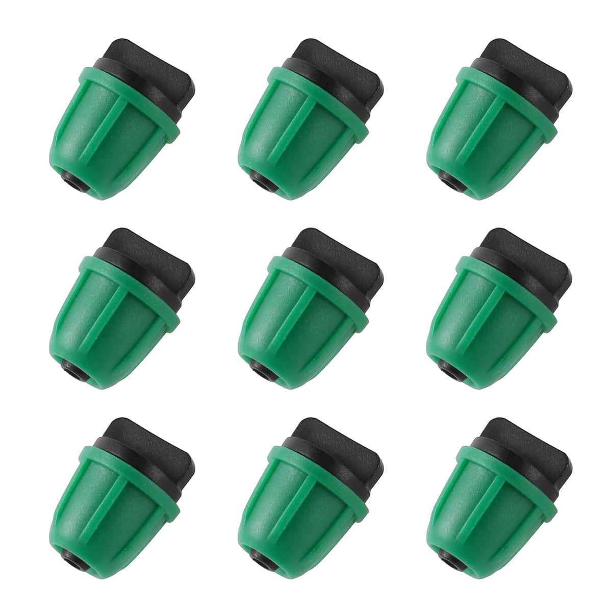 FULAIERGD 1/4 inch drip end-cap in green for secure irrigation connections.