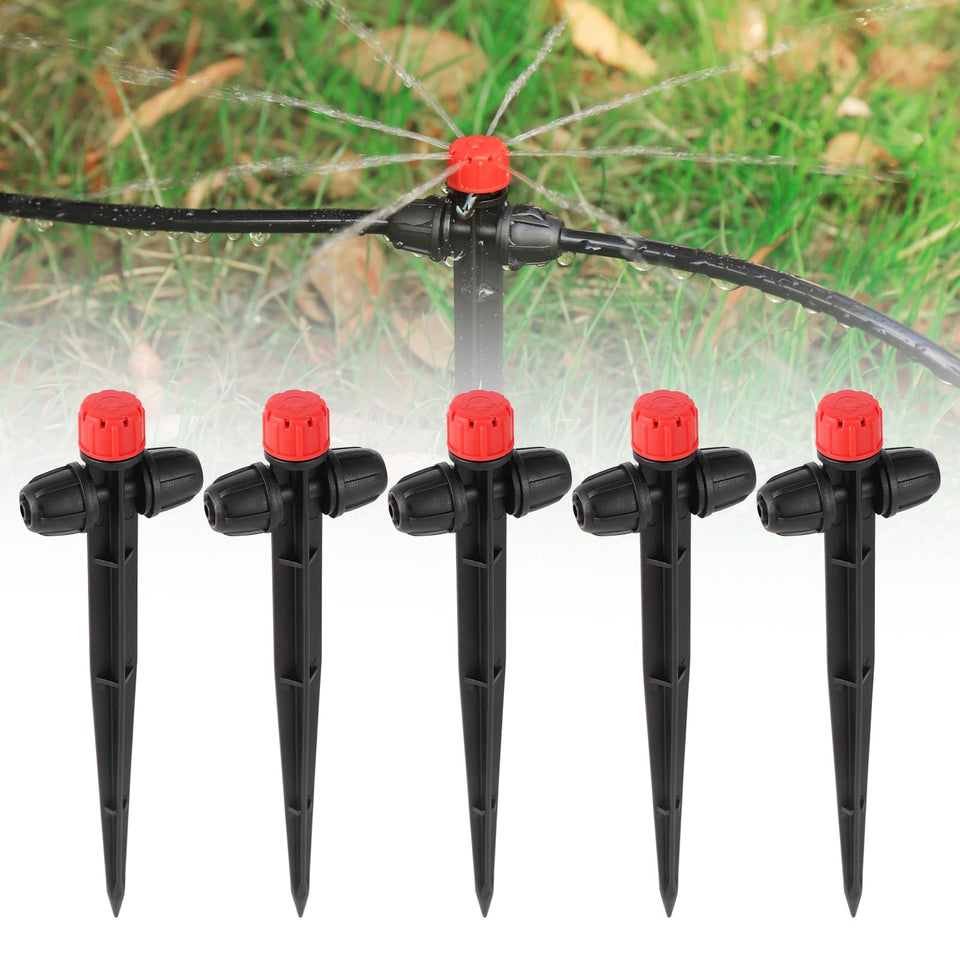 FULAIERGD 25 pack drip emitters attached to 1/4 inch tubing for precise irrigation