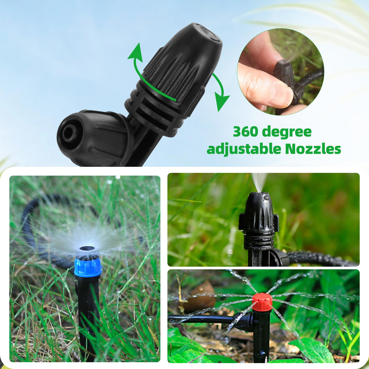 FULAIERGD 3-style adjustable sprinklers offer customizable watering patterns