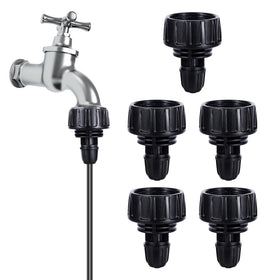 FULAIERGD 34-to-14 drip irrigation adapter ready to connect 1/4 inch tubing.