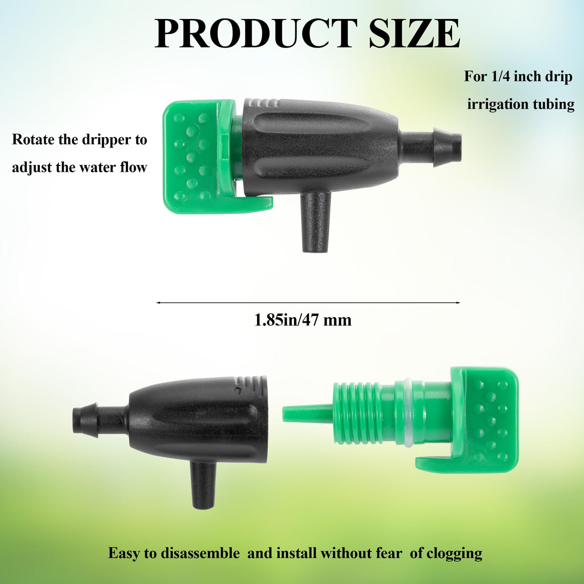 FULAIERGD 360° rotatable dripper head allows even distribution for pots.