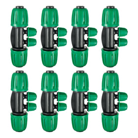 FULAIERGD 4-ways locked barbed drip tee connector for secure irrigation distribution.