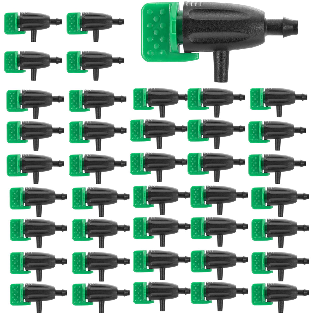 FULAIERGD 50pcs adjustable drippers for 1/4-inch tubing enable precise watering.