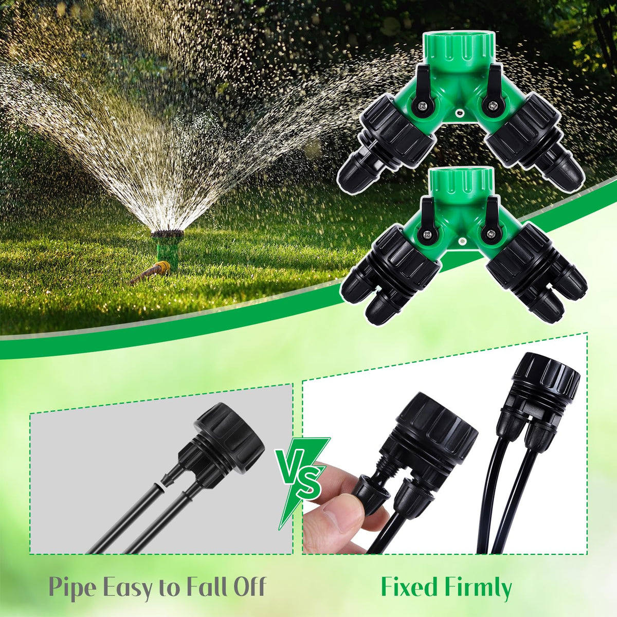 FULAIERGD 3/4in to 1/4in connection supports drip tubing setup