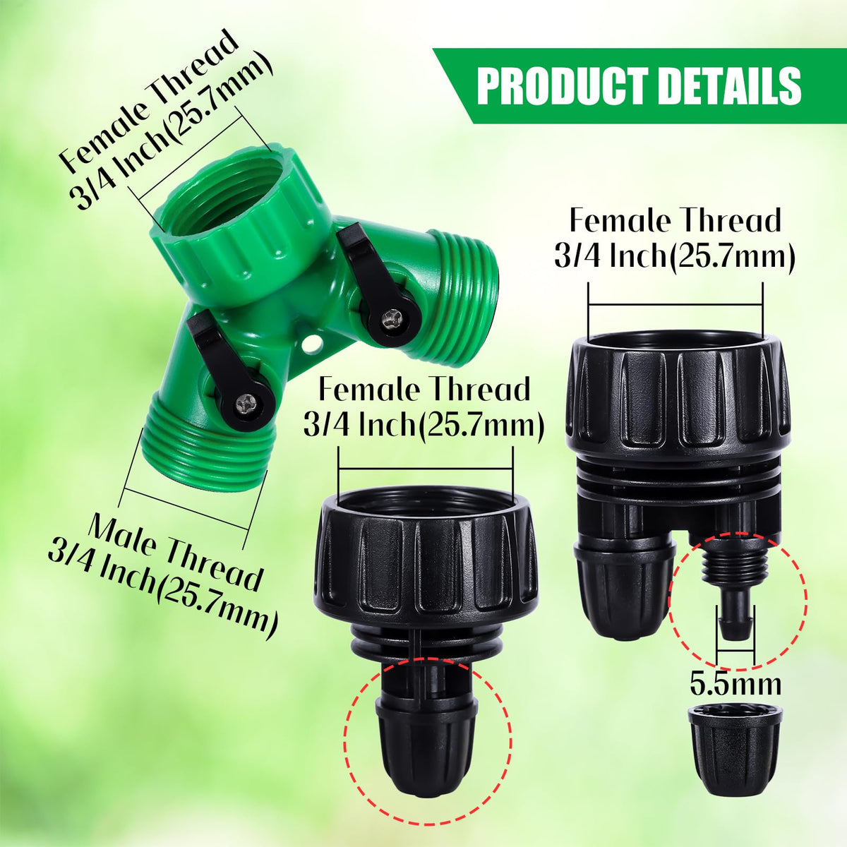 FULAIERGD double-head adapter enabling flexible drip connections