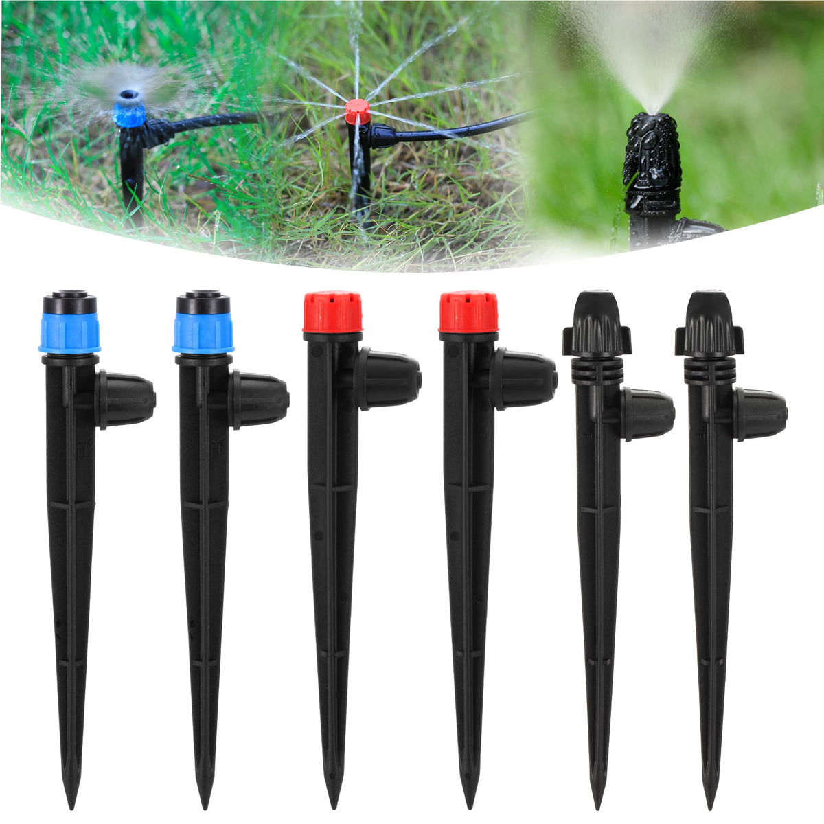 FULAIERGD 60-pcs drip emitter package for flexible garden irrigation setups