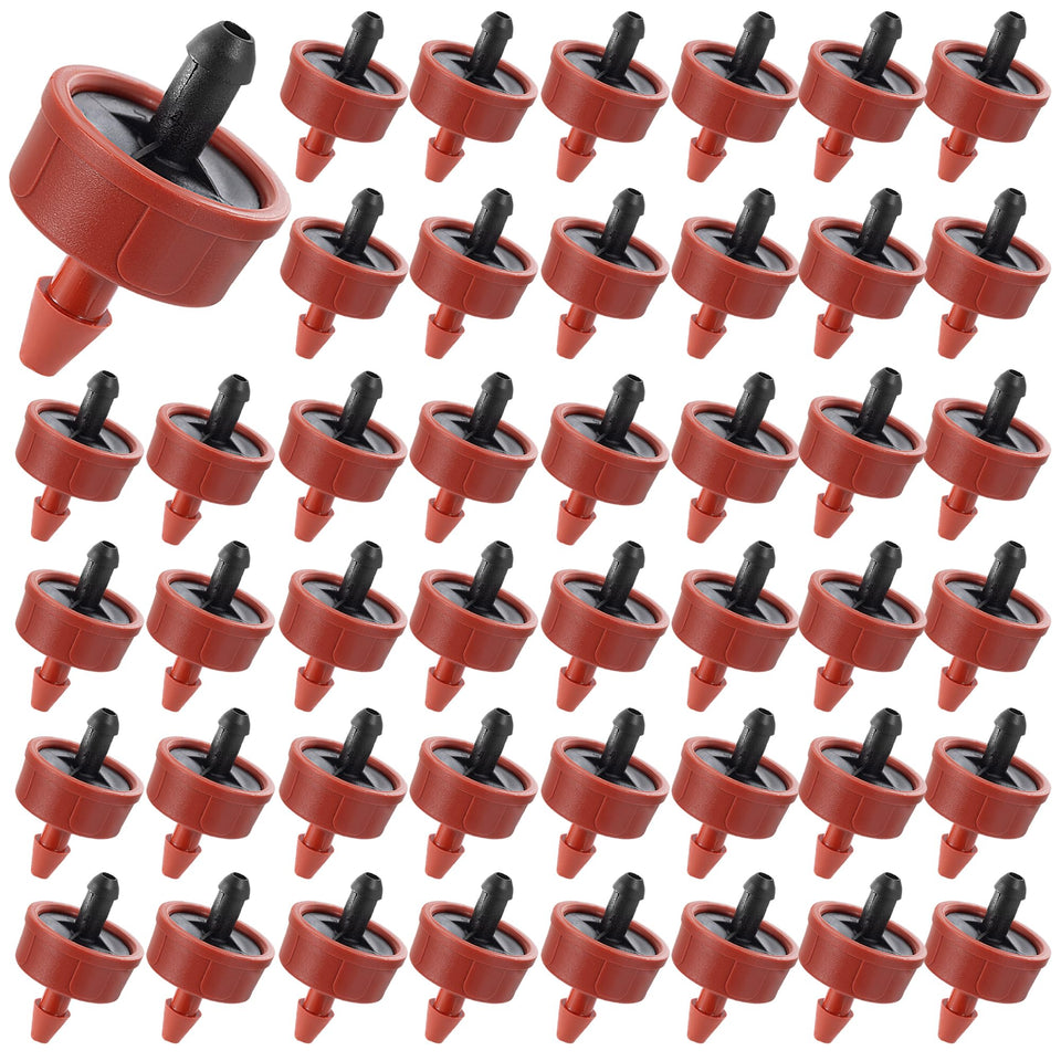 FulaiERGD 60pcs 1 GPH drippers ensure steady garden irrigation flow.