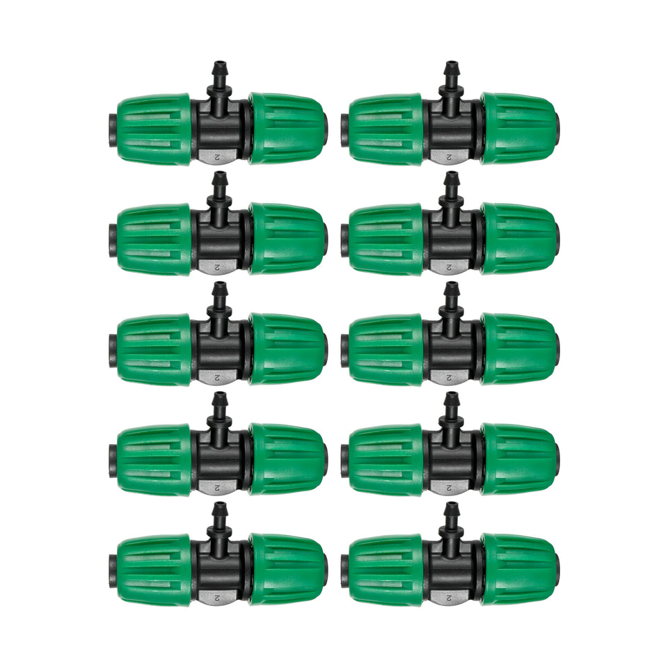 FULAIERGD barbed-tee connector 12-14 inch close-up for secure drip tubing connections