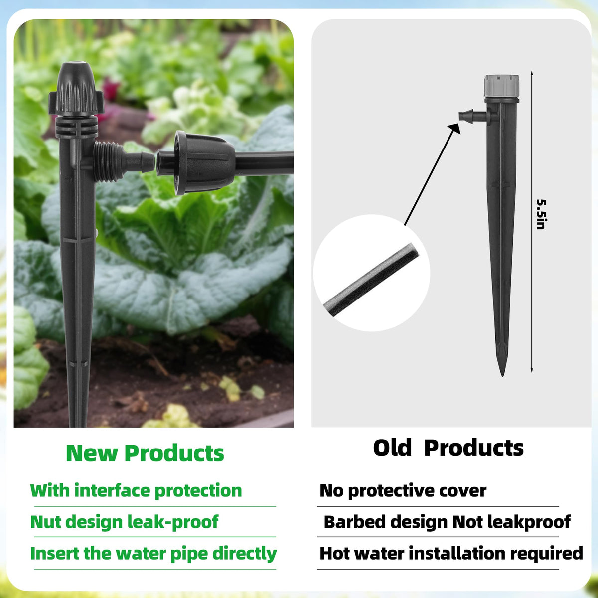 FULAIERGD 1/4-inch tubing compatibility enables easy garden setup