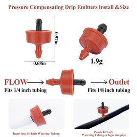 FULAIERGD drip emitters connect easily to tubing for uniform distribution