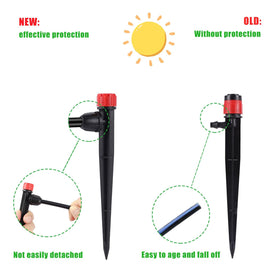 Fulaiergd drip emitter 5-inch stake guides placement for efficient watering.