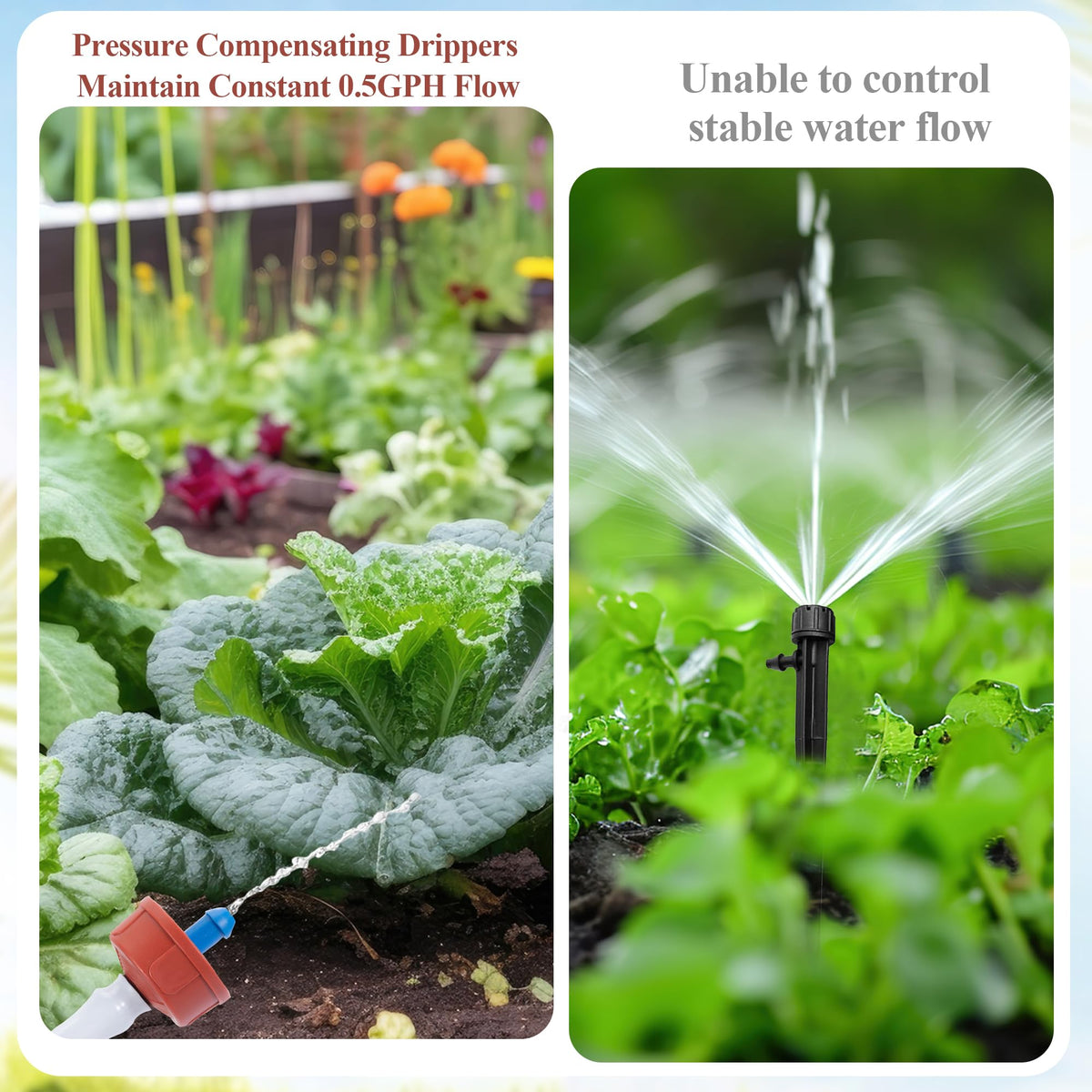 FULAIERGD garden bed and pot irrigation setup demonstrating flexible application