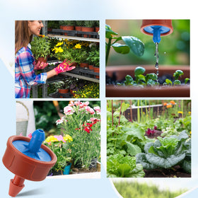 FulaierGD garden irrigation setup with drippers for pots and beds