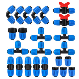 FULAIERGD half-inch drip fitting tees enable quick, leak-free layout connections.