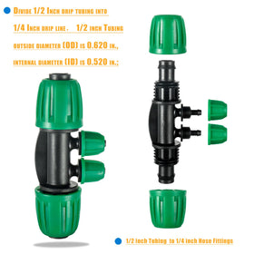 FULAIERGD half-inch to quarter-inch tubing fittings provide reliable size conversion for drip systems.