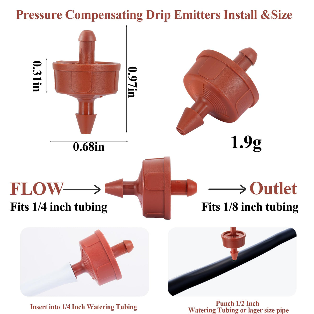 Fulaiergd irrigation drippers assembly showing constant flow in a line