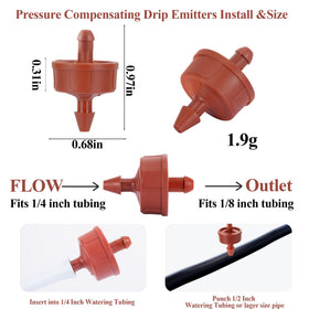 Fulaiergd irrigation drippers assembly showing constant flow in a line