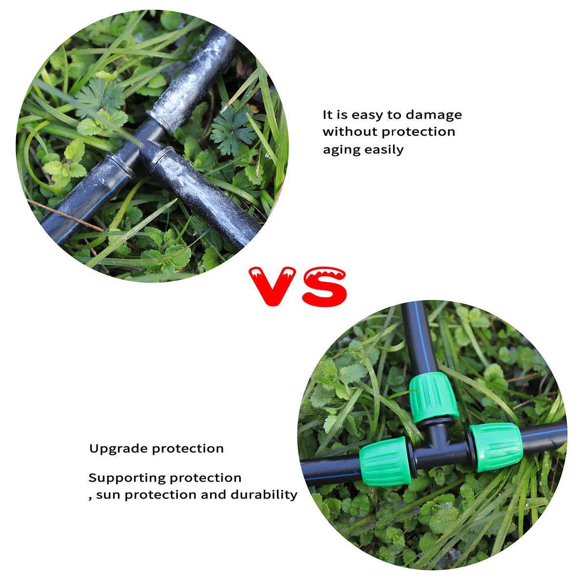 FULAIERGD irrigation kit installed around beds and pots for efficient plant care.