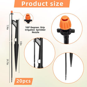 FULAIERGD micro spray emitter stake with even coverage for beds.