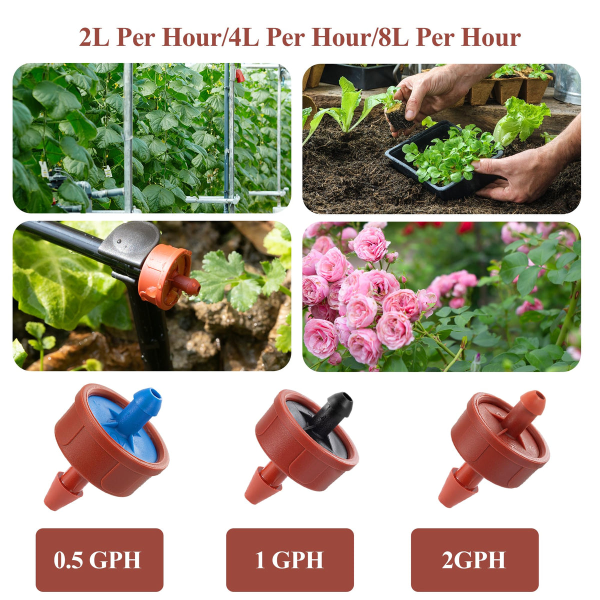 FULAIERGD premium material UV resistant drippers endure outdoor use