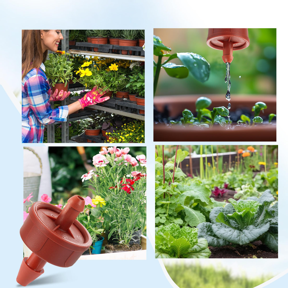 Fulaiergd versatile drippers for beds, lawns, pots and nurseries