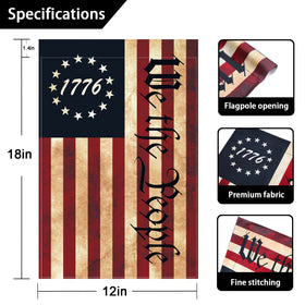 FULAISMGS 1776 flag vintage tea-stain evokes history for outdoor decor