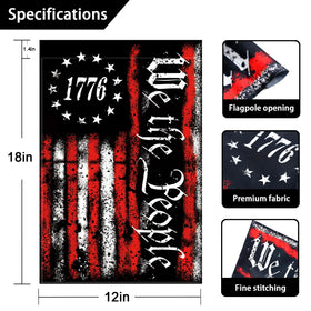 FULAISMGS We The People 12x18 flag rear side visible in breeze