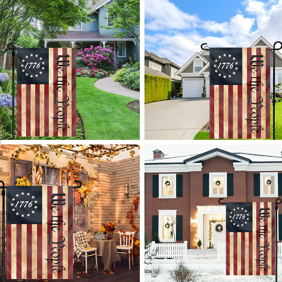 FULAISMGS We The People flag close-up stitching highlights durability