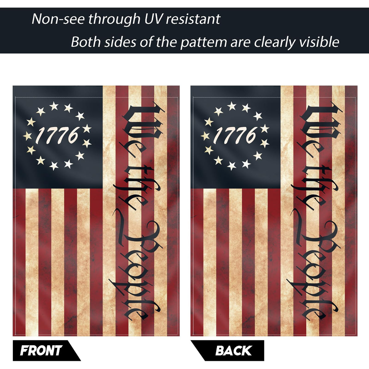 FULAISMGS We The People flag with top sleeve for quick mounting