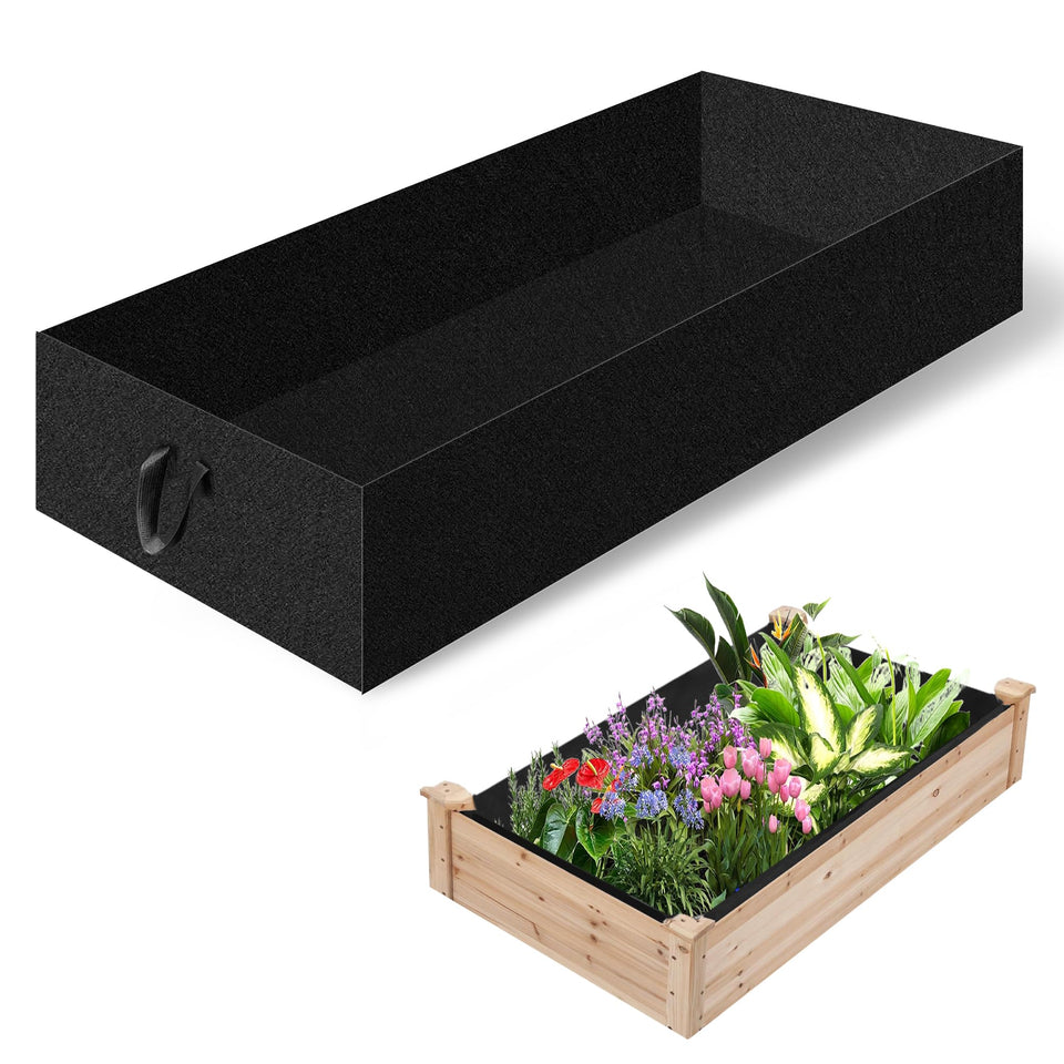 FULEIYA raised bed liner front view with reinforced handles for easy transport.