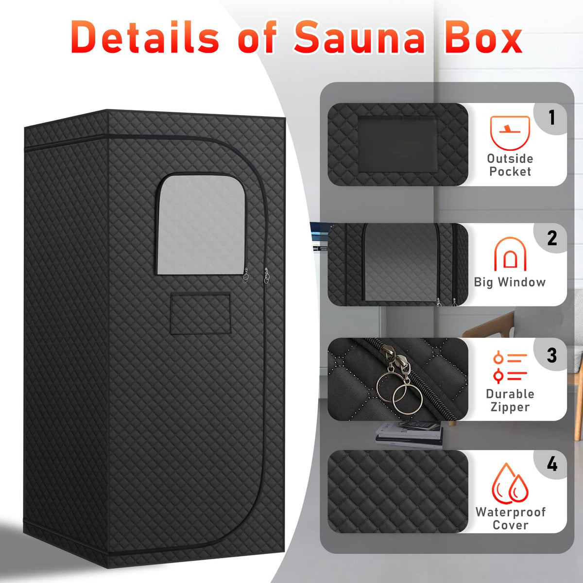 Fulove portable sauna room folded for easy storage
