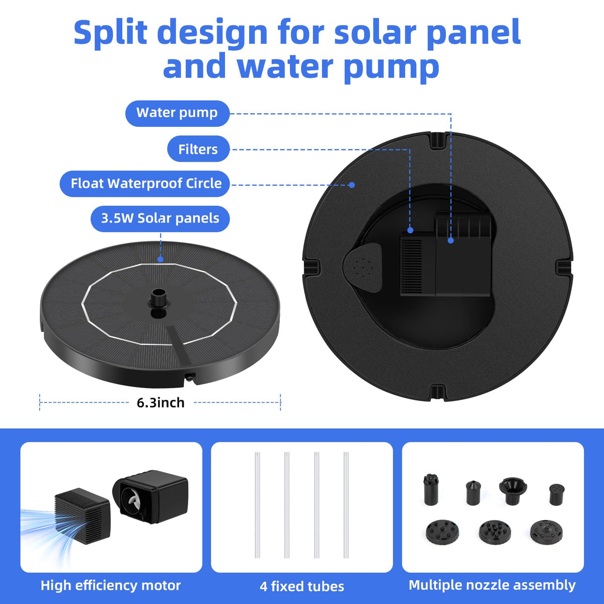 Fulsren solar fountain installation is simple with no external power needed.
