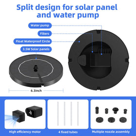 Fulsren solar fountain installation is simple with no external power needed.