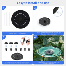Fulsren solar fountain water spray reaches up to 70 cm for eye-catching fountains.