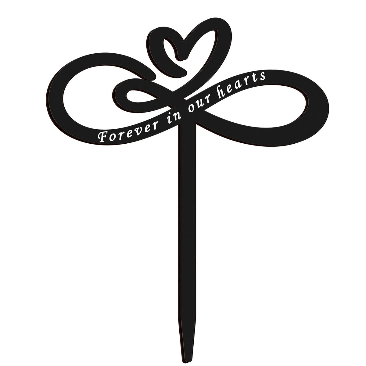 Fumete heart memorial stake marks graves and gardens with lasting visibility.