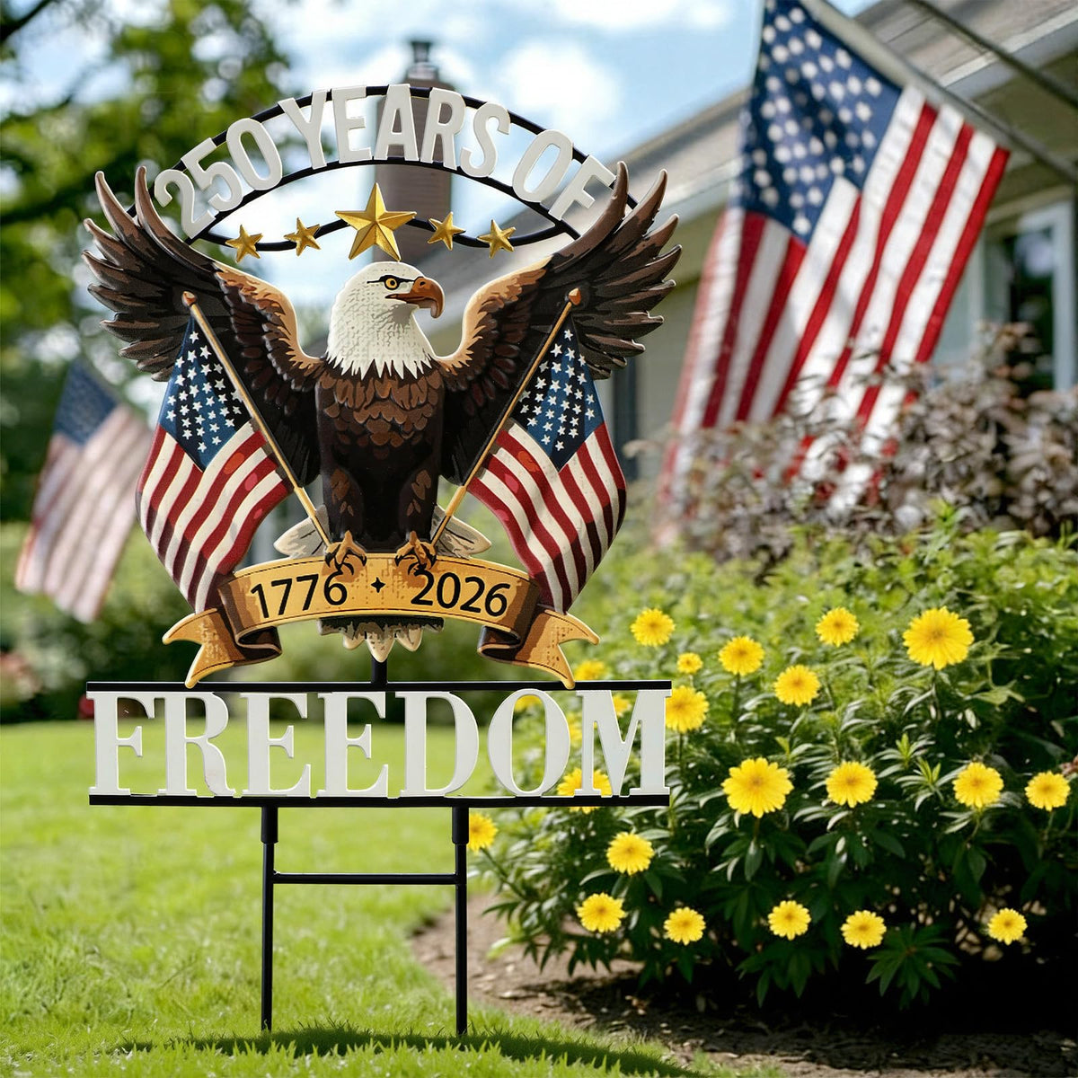 Fumete outdoor yard sign highlights independence day celebrations