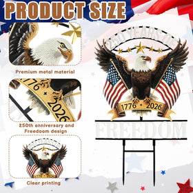 Fumete patriotic eagle with flags stake brightens outdoor spaces