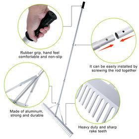 Fumingpal adjustable-handle rake offers custom length for all users.