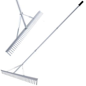 Fumingpal landscape rake 36-inch head for efficient soil loosening.
