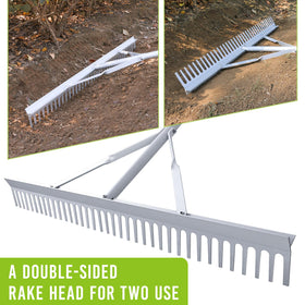 Fumingpal pond and beach cleanup rake supports debris collection.
