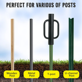 Fumingpal Post Driver in use driving a post into the ground.