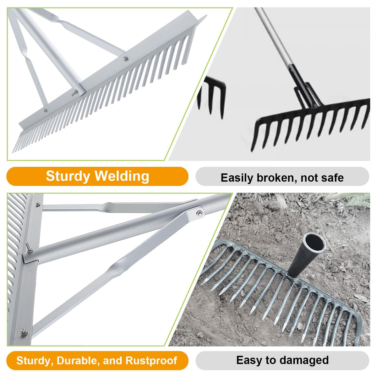 Fumingpal weed and leaf removal rake for versatile yard tasks.