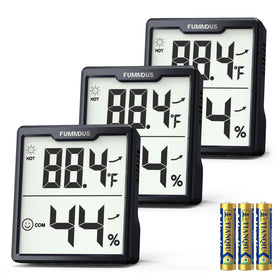 FUMMDUS hygrometer with large digits display for easy temperature and humidity readings