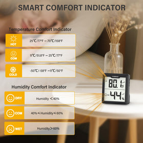 FUMMDUS hygrometer with multiple mounting options for flexible placement