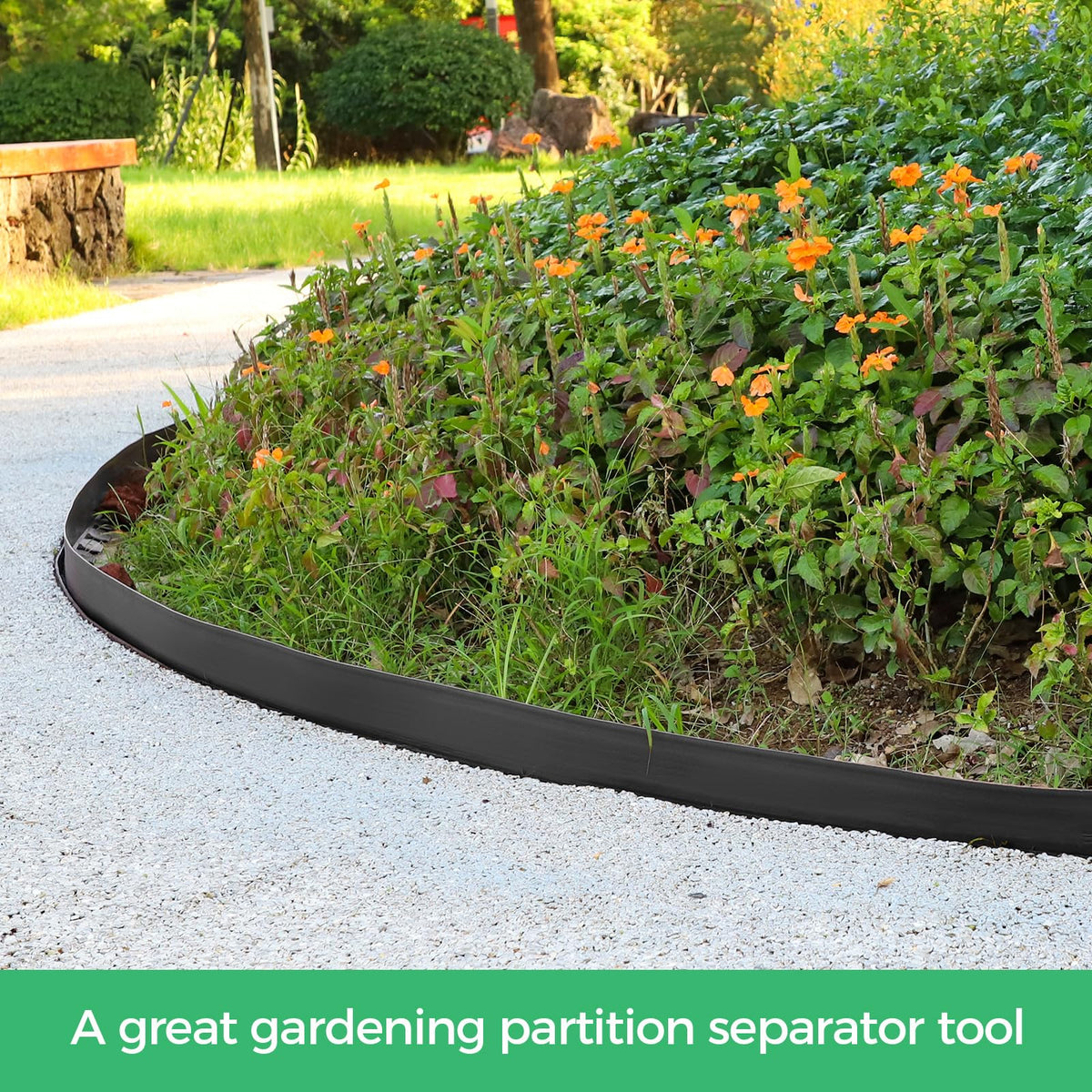 FunFanso edging border flexible-curve view demonstrates smooth bends for curved borders.
